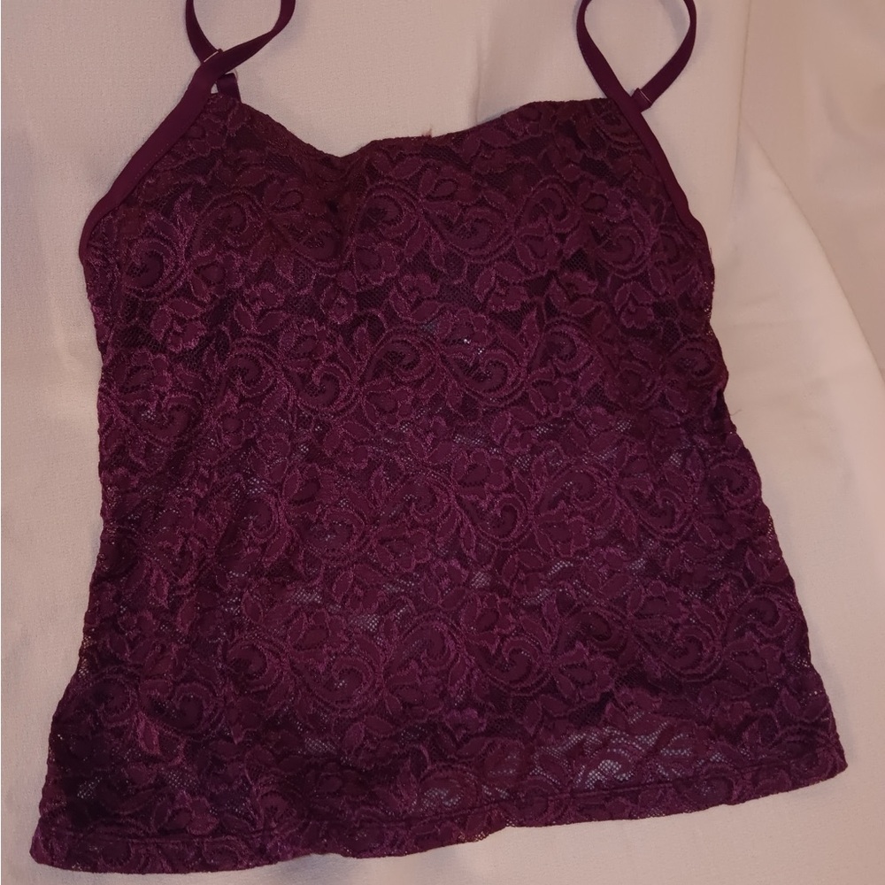 Women’s burgundy lace Cami